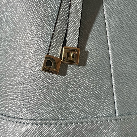 Tignanello Bowery Dome Satchel in Powder Blue with Gold Accents - Picture 5 of 7